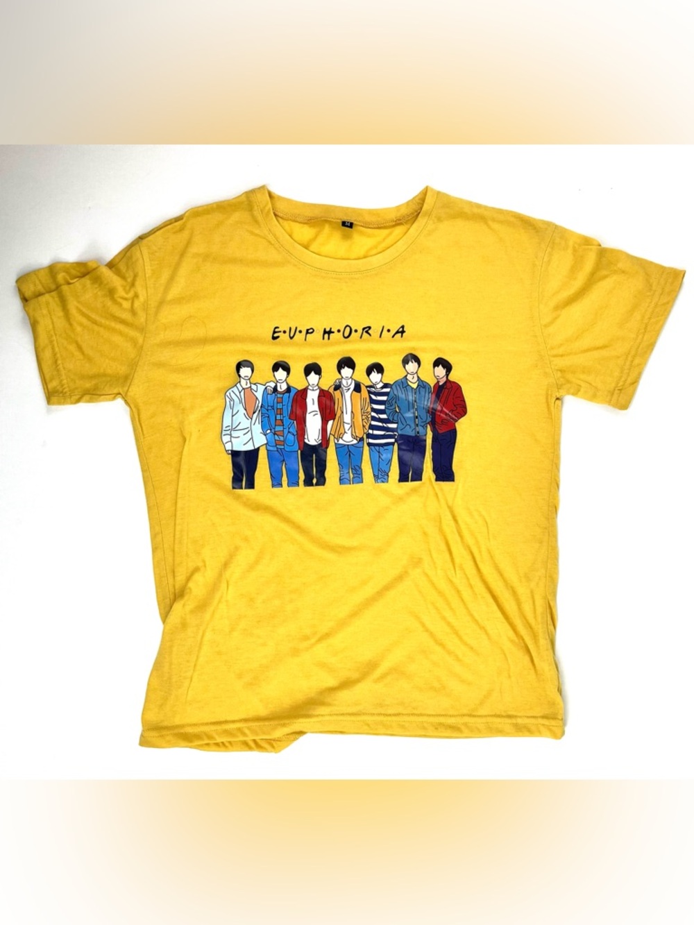 Euphoria Graphic Tee Mustard Yellow Shirt Sz M [000341]